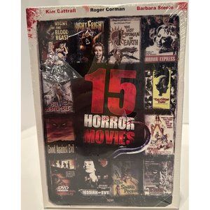 15 Horror Movies on‎ 2 DVDs NEW Sealed Box, Vampires, Aliens, Ghosts Death